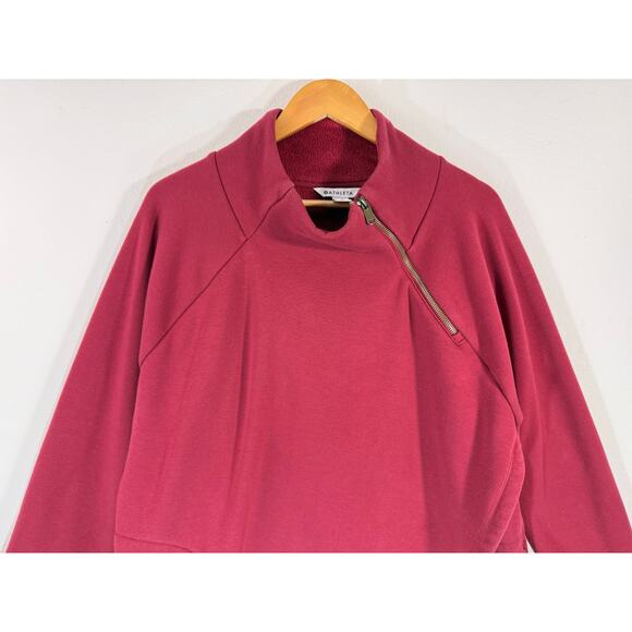 Athleta Cozy Karma Asym Pullover Sweatshirt Red Sz 1X Women’s Fleece - Picture 4 of 10